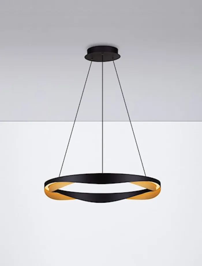 Lampa wisząca Yoffus LED złoto-czarna