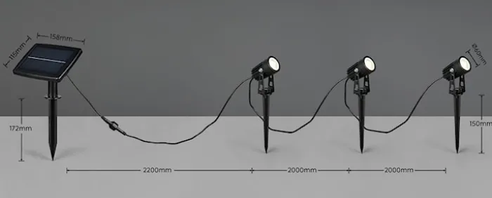 Lampy ogrodowe Obidos LED solarne czarne