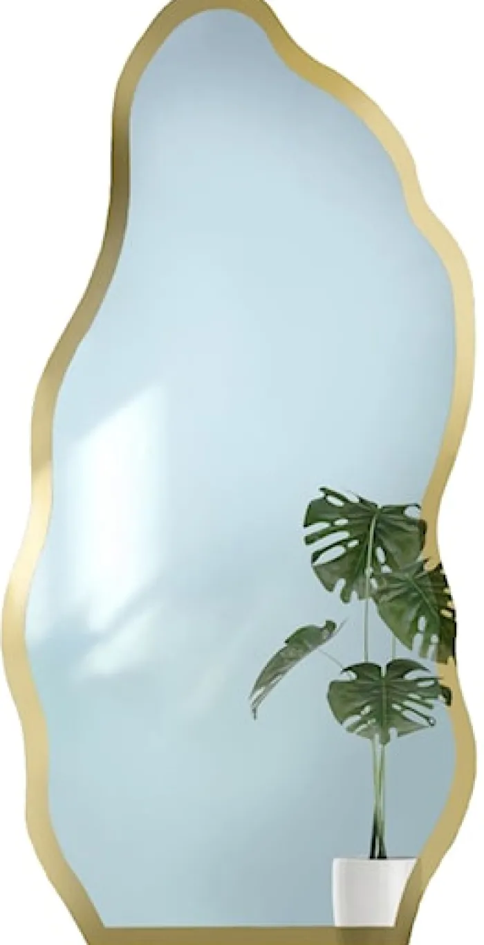 Lustro ścienne Auro 195x90 cm w ramie złoty połysk