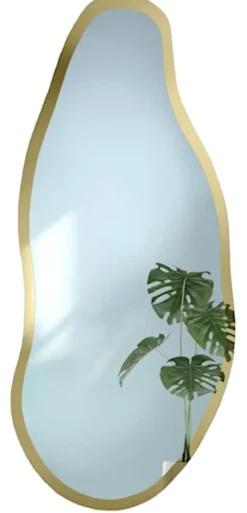 Lustro ścienne Baryt 154x60 cm w ramie złoty połysk