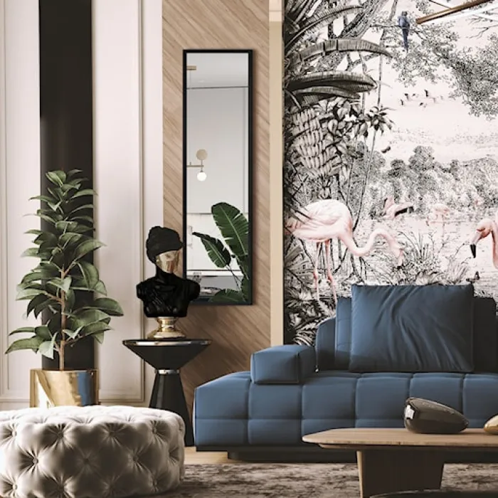 Lustro ścienne Dalone 142x37 cm czarne