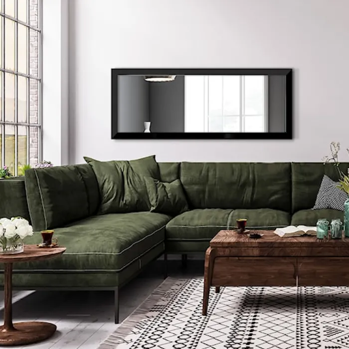 Lustro ścienne Gahtion 127x47 cm czarne