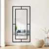 Lustro ścienne Gloria 180x80 cm ze szprosami w czarnej ramie