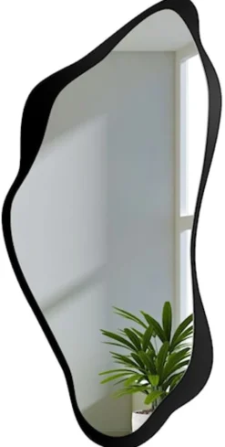 Lustro ścienne Piena 100x50 cm w czarnej ramie pionowe
