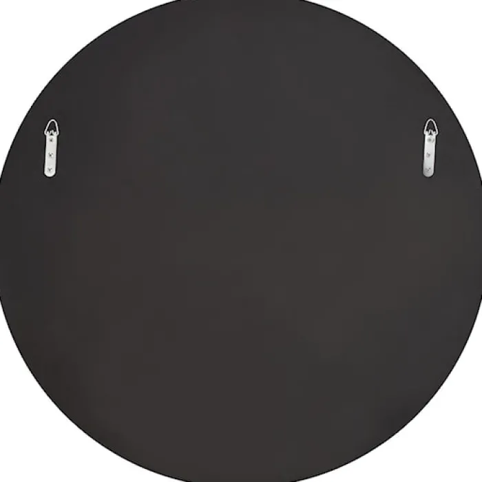 Lustro ścienne Relantic średnica 80 cm w srebrnej ramie gięte szkło