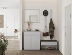 Lustro ścienne Simply prostokątne 92x77 cm w szarej ramie
