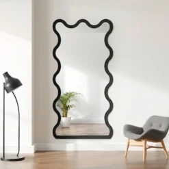 Lustro ścienne Twist 120x60 cm w czarnej ramie