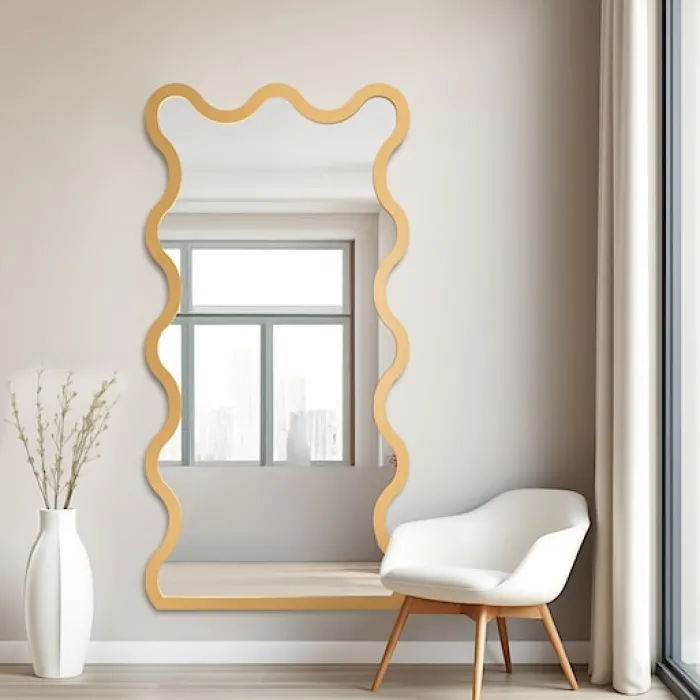 Lustro ścienne Twist 120x60 cm w złotej ramie