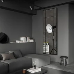 Lustro ścienne Villary 150x60 cm ze szprosami czarne