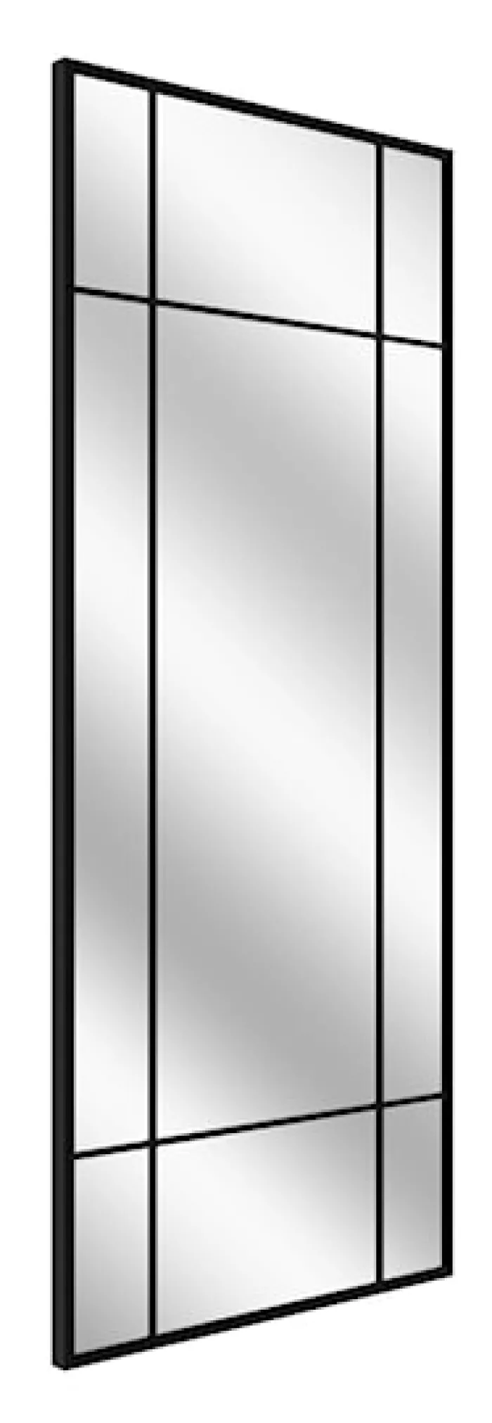 Lustro ścienne Villary 150x60 cm ze szprosami czarne