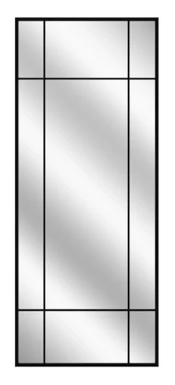 Lustro ścienne Villary 150x60 cm ze szprosami czarne
