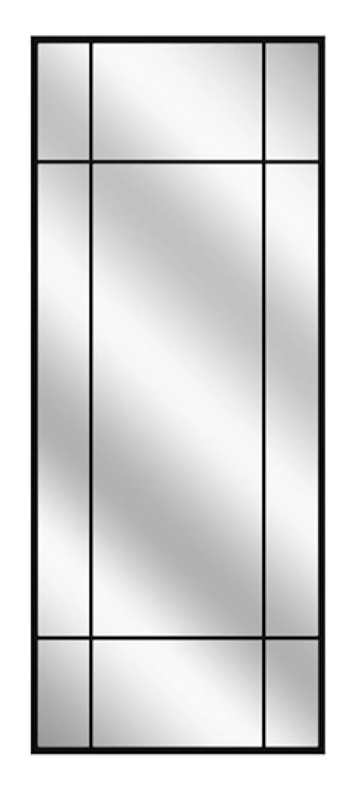Lustro ścienne Villary 150x60 cm ze szprosami czarne
