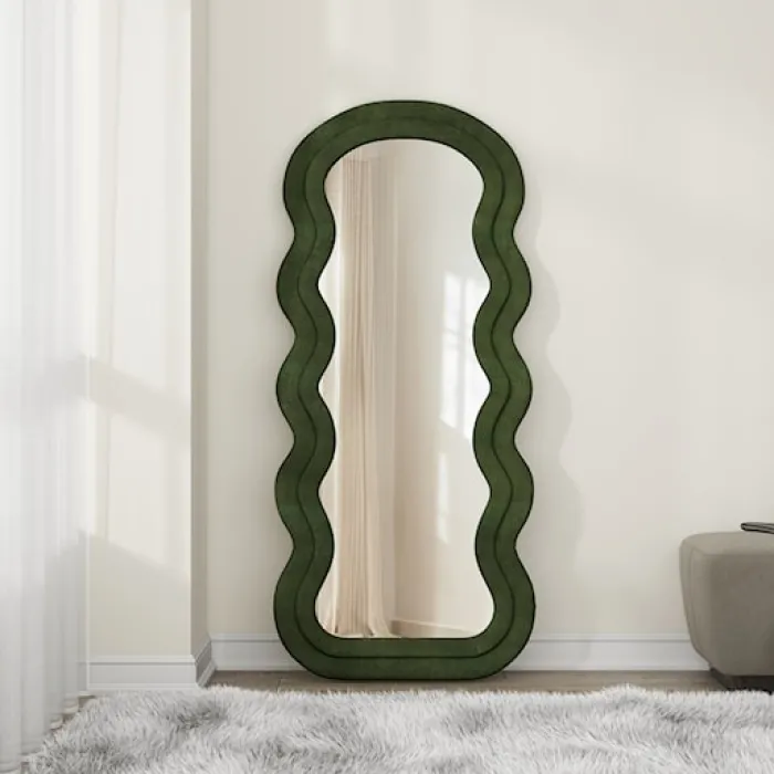 Lustro Confetto 160x70 cm w oliwkowej ramie