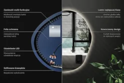 Lustro wiszące Chmurka z podświetleniem LED 68 cm