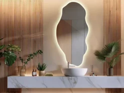 Lustro wiszące Museve z podświetleniem LED 90x45 cm