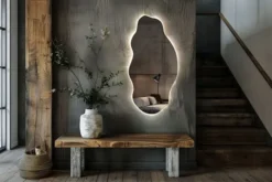 Lustro wiszące Museve z podświetleniem LED 90x45 cm