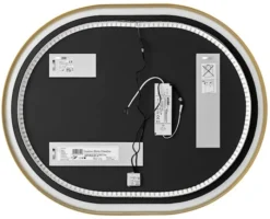 Lustro z oświetleniem LED Olimmi 90x70 cm w złotej ramie