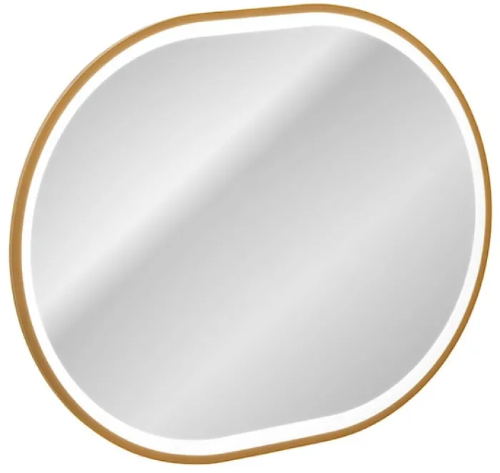 Lustro z oświetleniem LED Olimmi 90x70 cm w złotej ramie