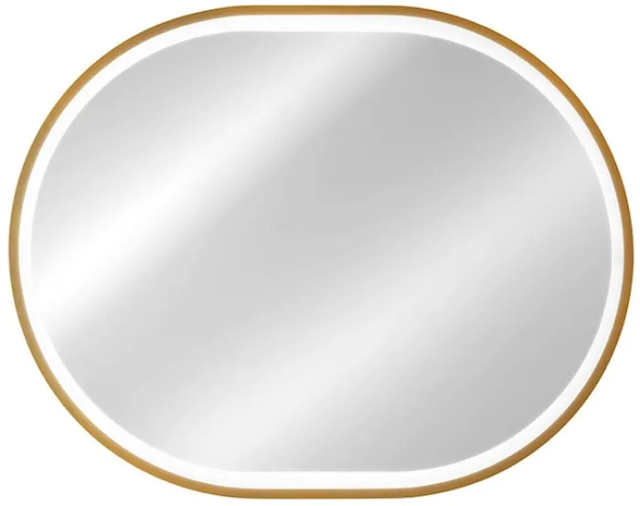 Lustro z oświetleniem LED Olimmi 90x70 cm w złotej ramie