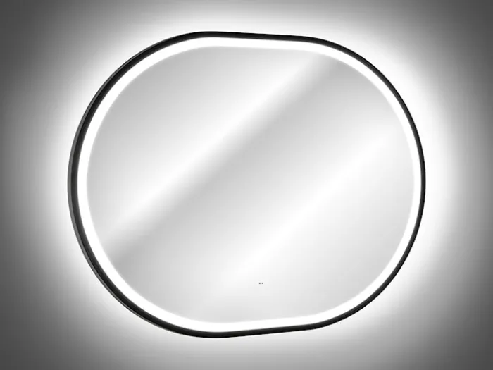 Lustro z oświetleniem LED Olimmi 90x70 cm w czarnej ramie