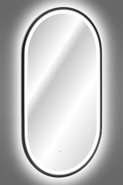 Lustro z oświetleniem LED Olimmi 90x50 cm w czarnej ramie