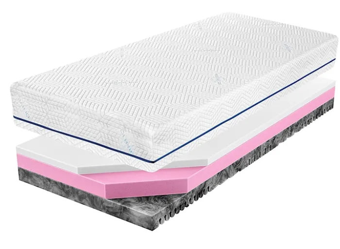 Materac piankowy 80x200 cm Ampara z pianką HR i Visco, dwustronny, 7 stref twardości, hipoalergiczny