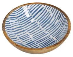 Miska Cherrey 20x6 cm drewno mango niebieska