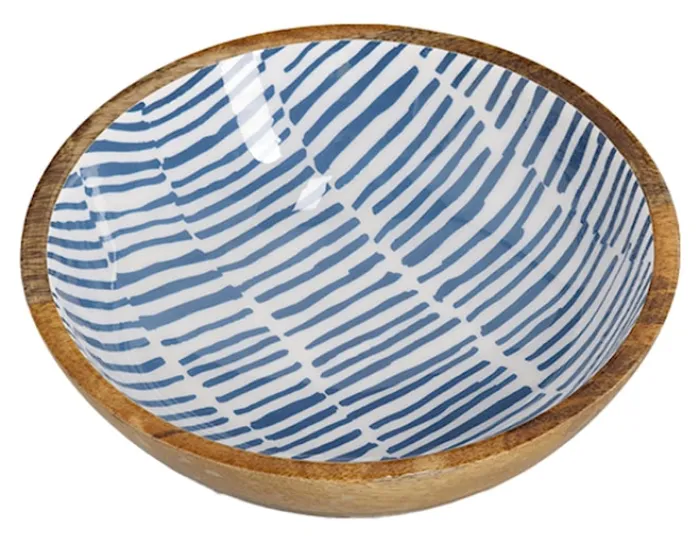 Miska Cherrey 20x6 cm drewno mango niebieska