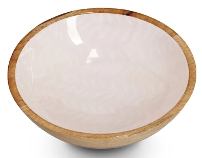 Miska Cherrey 20x6 cm drewno mango beżowa