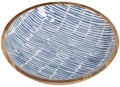 Miska Cherrey 30x6 cm drewno mango niebieska