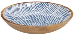 Miska Cherrey 30x6 cm drewno mango niebieska