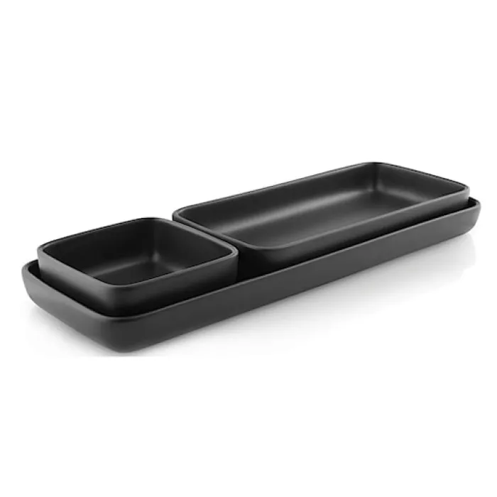 Naczynie do serwowania Nordic Kitchen z kamionki czarne 24x12 cm