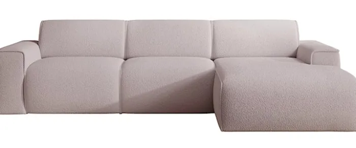 Narożnik Bouvi L-kształtny prawostronny beżowy boucle