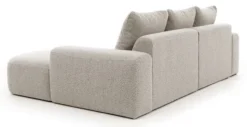 Narożnik modułowy Castellina L-kształtny 255 cm mniejszy ciemnobeżowy w tkaninie boucle prawostronny