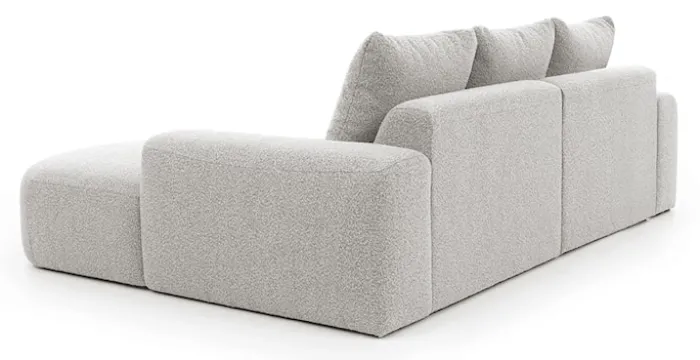 Narożnik modułowy Castellina L-kształtny 255 cm mniejszy szary w tkaninie boucle prawostronny