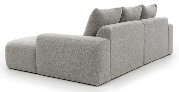 Narożnik modułowy Castellina L-kształtny 255 cm mniejszy ciemnoszary w tkaninie boucle prawostronny