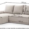 Narożnik modułowy Castellina L-kształtny 255 cm mniejszy ciemnoszary w tkaninie boucle lewostronny