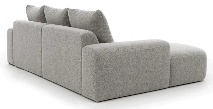 Narożnik modułowy Castellina L-kształtny 255 cm mniejszy ciemnoszary w tkaninie boucle lewostronny