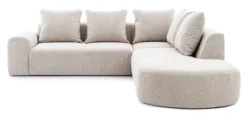 Narożnik modułowy Castellina L-kształtny 255 cm większy beżowy w tkaninie boucle prawostronny