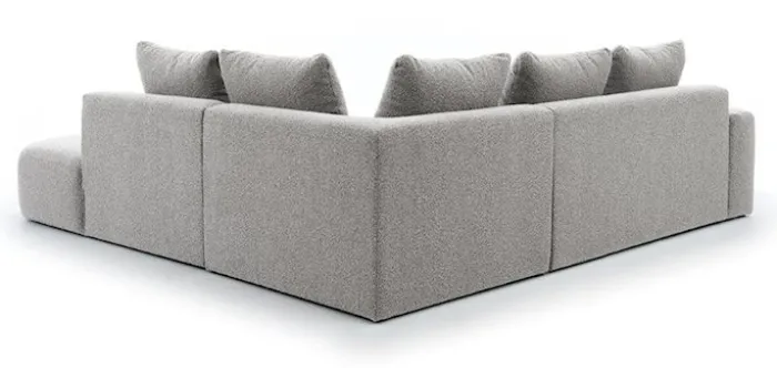 Narożnik modułowy Castellina L-kształtny 255 cm większy szary w tkaninie boucle prawostronny