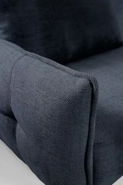 Narożnik z funkcją spania Oblivio mini L-kształtny prawostronny z pojemnikiem granatowy plecionka