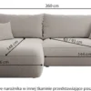 Narożnik z funkcją spania Ovo L-kształtny szary z pojemnikiem boucle lewostronny