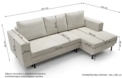 Narożnik z funkcją spania Rodario mini L-kształtny z pojemnikiem granatowy sztruks lewostronny