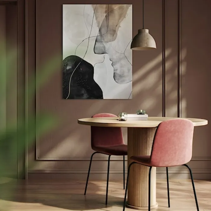 Obraz Kiss 100x70 cm z ręcznie malowanymi elementami