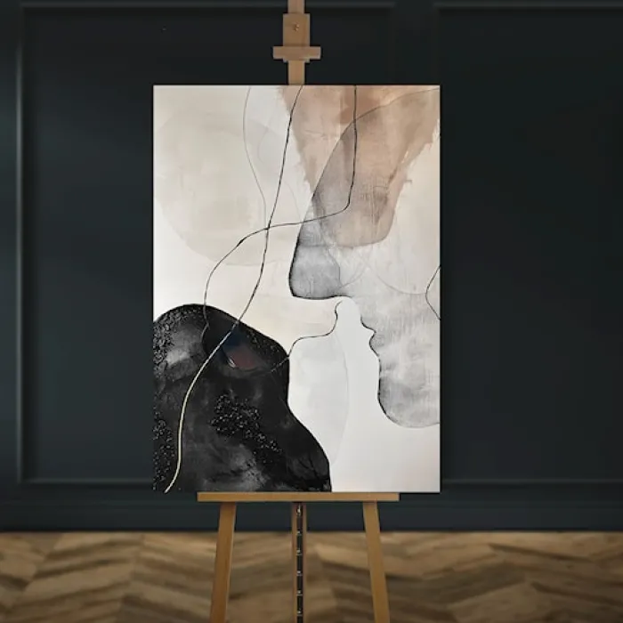 Obraz Kiss 100x70 cm z ręcznie malowanymi elementami
