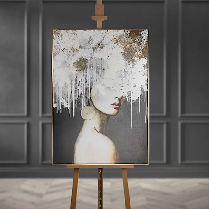 Obraz Mary 100x70 cm z ręcznie malowanymi elementami