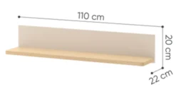Półka do pokoju dziecięcego Story 110 cm beż piaskowy/dąb vincenza bielona