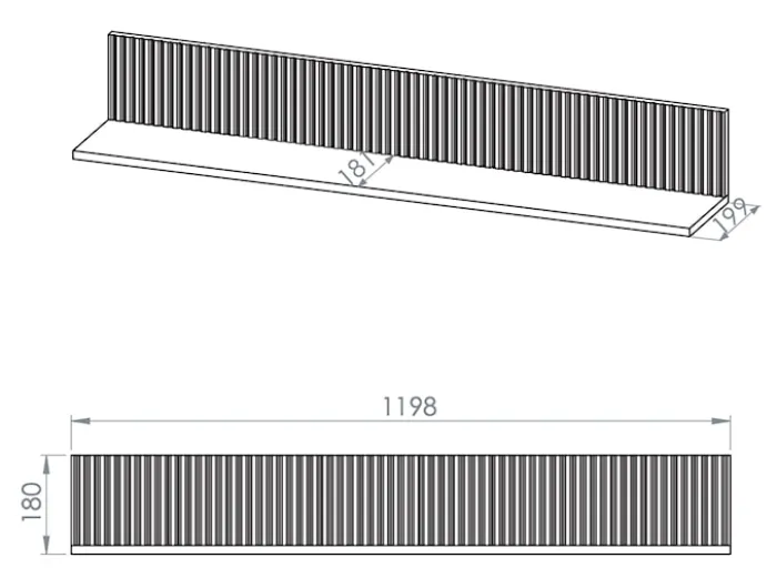 Półka wisząca Dunea 120 cm kaszmir