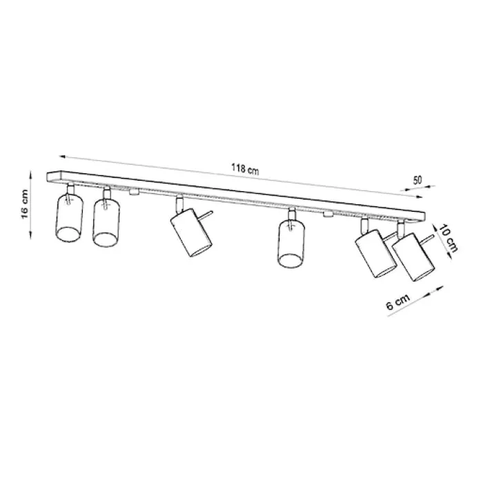 Plafon Ring 6L szary