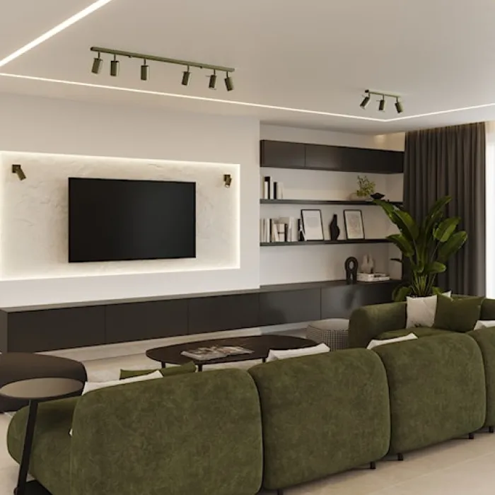 Plafon Ring 6L zielony oliwkowy